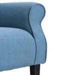 Andrew Button Tufted Arm-Blue-Classic Upholstered Accent Chair with Button Tufting-Comfortable Lounge Chair with Armrests-Elegant Design for Living Room, Bedroom, or Office-Soft Fabric Finish-Sturdy Wooden Frame