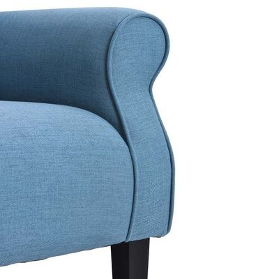 Andrew Button Tufted Arm-Blue-Classic Upholstered Accent Chair with Button Tufting-Comfortable Lounge Chair with Armrests-Elegant Design for Living Room, Bedroom, or Office-Soft Fabric Finish-Sturdy Wooden Frame - Image 4