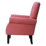 Andrew Button Tufted Arm-Rose-Classic Upholstered Accent Chair with Button Tufting-Comfortable Lounge Chair with Armrests-Elegant Design for Living Room, Bedroom, or Office-Soft Fabric Finish-Sturdy Wooden Frame