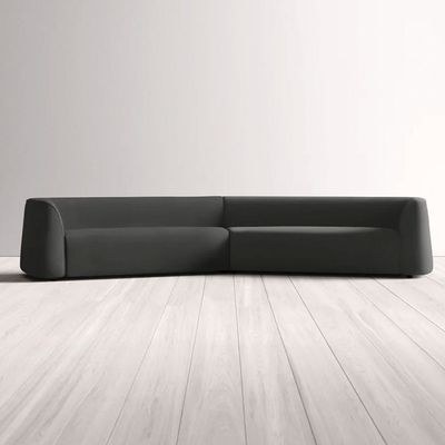 Thataway Angled Symmetrical Sectional Sofa-Black