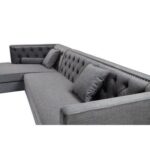 Pangea Home Malcolm Sectional Sofa-Grey