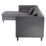 Pangea Home Malcolm Sectional Sofa-Grey