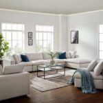 Modway Commix Down-Filled Overstuffed 5-Piece Sectional Sofa Set with Ottoman-Ivory-Luxuriously Plush Upholstered Modular Sofa-Extra Comfortable Down-Filled Cushions-Spacious Sectional with Matching Ottoman-Modern Design for Living Room or Lounge