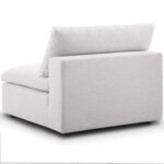 Modway Commix Down-Filled Overstuffed 5-Piece Sectional Sofa Set with Ottoman-Ivory-Luxuriously Plush Upholstered Modular Sofa-Extra Comfortable Down-Filled Cushions-Spacious Sectional with Matching Ottoman-Modern Design for Living Room or Lounge