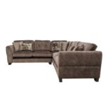 Ariana Large Fabric Classic Back Corner Sofa-Brown