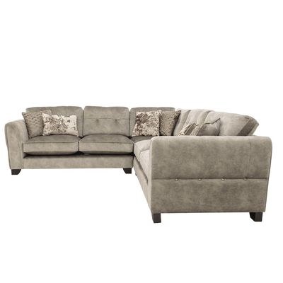 Ariana Large Fabric Classic Back Corner Sofa-Beige