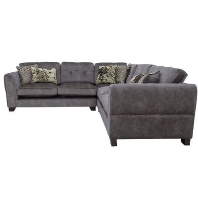Ariana Large Fabric Classic Back Corner Sofa-Dark Grey