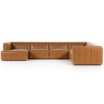 Langham Channeled 6 Piece Sectional, Sierra Butterscotch Sofa-Mustard