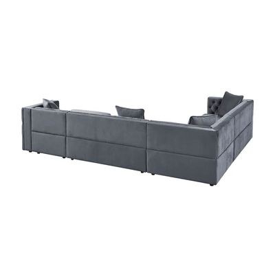 Ragnar Wide Velvet Left Hand Facing Corner Sectional-Dark grey - Image 2