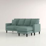 Skye Wide Reversible Sofa and Chaise-Teal-Spacious Upholstered Sectional Sofa-Reversible Chaise Design for Flexible Layout-Comfortable Seating with Plush Cushions-Modern Sofa for Living Room or Lounge-Durable Frame Construction