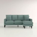 Skye Wide Reversible Sofa and Chaise-Teal-Spacious Upholstered Sectional Sofa-Reversible Chaise Design for Flexible Layout-Comfortable Seating with Plush Cushions-Modern Sofa for Living Room or Lounge-Durable Frame Construction
