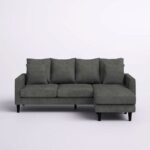 Skye Wide Reversible Sofa and Chaise-Charcoal-Spacious Upholstered Sectional Sofa-Reversible Chaise Design for Flexible Layout-Comfortable Seating with Plush Cushions-Modern Sofa for Living Room or Lounge-Durable Frame Construction