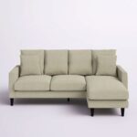 Skye Wide Reversible Sofa and Chaise-Beige-Spacious Upholstered Sectional Sofa-Reversible Chaise Design for Flexible Layout-Comfortable Seating with Plush Cushions-Modern Sofa for Living Room or Lounge-Durable Frame Construction
