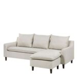 Reversible Fabric Corner Sofa-Beige-Modern L-Shaped Sectional Sofa-Upholstered Corner Sofa with Reversible Chaise-Soft Fabric Finish for Comfortable Seating-Space-Saving Design for Living Room-Durable Frame Construction