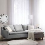 Reversible Fabric Corner Sofa-Grey-Modern L-Shaped Sectional Sofa-Upholstered Corner Sofa with Reversible Chaise-Soft Fabric Finish for Comfortable Seating-Space-Saving Design for Living Room-Durable Frame Construction