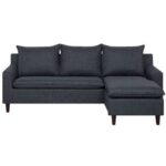 Reversible Fabric Corner Sofa-Charcoal-Modern L-Shaped Sectional Sofa-Upholstered Corner Sofa with Reversible Chaise-Soft Fabric Finish for Comfortable Seating-Space-Saving Design for Living Room-Durable Frame Construction