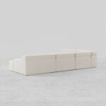 L-Shaped Modern Off-White Velvet Modular Sectional Sofa with Chaise-Luxurious Velvet Upholstery-Contemporary Modular Design-Spacious L-Shaped Configuration with Chaise Lounge-Soft and Comfortable Seating-Durable Construction