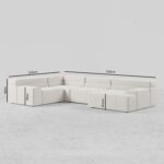 L-Shaped Modern Off-White Velvet Modular Sectional Sofa with Chaise-Luxurious Velvet Upholstery-Contemporary Modular Design-Spacious L-Shaped Configuration with Chaise Lounge-Soft and Comfortable Seating-Durable Construction
