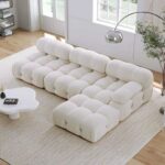 Delsea Modular Sectional Sofa-White-Modern Upholstered Modular Sofa-Customizable Configuration for Flexible Seating-Comfortable Cushioned Design-Durable Frame for Long-Lasting Use-Stylish and Contemporary Look