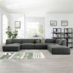 Eliza Fabric Sectional Sofa-Charcoal - Modern L-Shaped Upholstered Couch for Living Room - Reversible Chaise Lounge - Comfortable & Spacious Seating - Sturdy Wooden Frame - Soft Fabric Finish - Ideal for Homes & Apartments