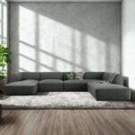 Eliza Fabric Sectional Sofa-Charcoal - Modern L-Shaped Upholstered Couch for Living Room - Reversible Chaise Lounge - Comfortable & Spacious Seating - Sturdy Wooden Frame - Soft Fabric Finish - Ideal for Homes & Apartments
