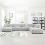 Eliza Fabric Sectional Sofa-Ivory-Modern L-Shaped Upholstered Couch for Living Room-Reversible Chaise Lounge-Comfortable & Spacious Seating-Sturdy Wooden Frame-Soft Fabric Finish-Ideal for Homes & Apartments