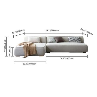 Aira Modern L-Shaped Sectional Sofa-Beige - Upholstered Corner Sofa for Living Room - Spacious & Comfortable Seating - Sleek Contemporary Design - Sturdy Wooden Frame - Soft Fabric Finish - Ideal for Homes & Apartments - Image 3