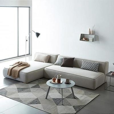 Aira Modern L-Shaped Sectional Sofa-Beige - Upholstered Corner Sofa for Living Room - Spacious & Comfortable Seating - Sleek Contemporary Design - Sturdy Wooden Frame - Soft Fabric Finish - Ideal for Homes & Apartments - Image 4