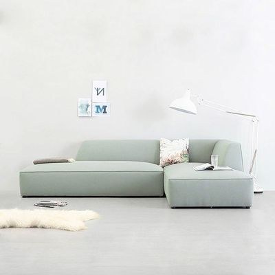 Eliza L-Shaped Fabric Sectional Sofa Teal-Modern Upholstered Corner Sofa-Spacious L-Shaped Design for Living Room-Soft Fabric Upholstery with Plush Cushions-Durable Frame Construction