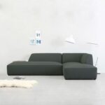 Eliza L-Shaped Fabric Sectional Sofa Charcoal-Modern Upholstered Corner Sofa-Spacious L-Shaped Design for Living Room-Soft Fabric Upholstery with Plush Cushions-Durable Frame Construction