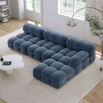 Delsea Modular Sectional Sofa-Blue-Modern Upholstered Modular Sofa-Customizable Configuration for Flexible Seating-Comfortable Cushioned Design-Durable Frame for Long-Lasting Use-Stylish and Contemporary Look