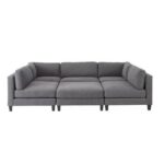 Chelsea Modular Sectional Sofa with Ottoman - Grey Upholstered L-Shaped Sofa Set - Modern Reversible Seats - Spacious Corner Couch for Living Room - Sturdy Wooden Frame - High-Density Foam Seating