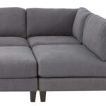 Chelsea Modular Sectional Sofa with Ottoman - Grey Upholstered L-Shaped Sofa Set - Modern Reversible Seats - Spacious Corner Couch for Living Room - Sturdy Wooden Frame - High-Density Foam Seating
