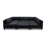 Chelsea Modular Sectional Sofa with Ottoman-Charcoal Upholstered L-Shaped Sofa Set-Modern Reversible Seats-Spacious Corner Couch for Living Room-Sturdy Wooden Frame-High-Density Foam Seating