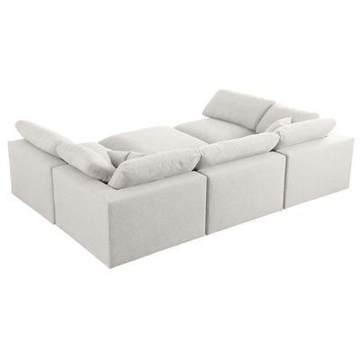 Chelsea Velvet Reversible Modular Corner Sectional with Ottoman Beige-Luxurious Velvet Upholstered Modular Sofa-Reversible Corner Design for Flexible Seating-Includes Matching Ottoman for Extra Comfort-Plush Cushions with Stylish Finish - Image 3