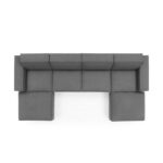 Restore 6-Piece Sectional Sofa-Dark Grey-Modern Modular Sofa Set-Spacious Upholstered Sectional with Plush Cushions-Customizable 6-Piece Design for Flexible Seating-Durable Frame Construction-Comfortable and Stylish for Living Room or Lounge