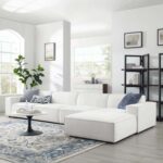 Restore 5-Piece Sectional Sofa White-Modern Modular Upholstered Sofa-Spacious 5-Piece Sectional with Plush Cushions-Customizable Seating Configuration-Durable Frame Construction-Comfortable and Stylish Living Room Furniture