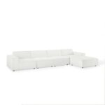 Restore 5-Piece Sectional Sofa White-Modern Modular Upholstered Sofa-Spacious 5-Piece Sectional with Plush Cushions-Customizable Seating Configuration-Durable Frame Construction-Comfortable and Stylish Living Room Furniture