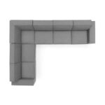 Restore 6-Piece L-Shaped Sectional Sofa Dark Grey-Modern Modular Upholstered Sofa-Spacious L-Shaped Sectional with Plush Cushions-Customizable 6-Piece Configuration-Durable Frame Construction
