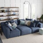 Coburn six piece pit sectional Sofa-Blue