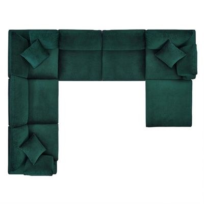 Commix Softer Microfiber Filling Overstuffed Performance 7-Piece Sectional Sofa in Green - Image 2