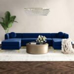 Zahra Fabric 3-Piece Sofa Set-Navy Blue-Modern Upholstered Sofa Collection-Comfortable Fabric Seating with Plush Cushions-Includes Sofa, Loveseat, and Chair-Durable Frame Construction-Stylish Design for Living Room or Lounge