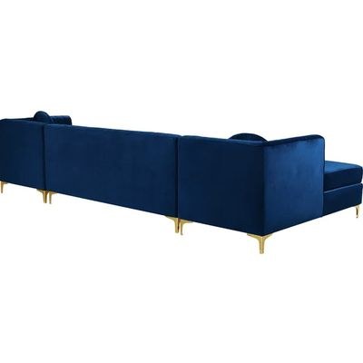 Zahra Fabric 3-Piece Sofa Set-Navy Blue-Modern Upholstered Sofa Collection-Comfortable Fabric Seating with Plush Cushions-Includes Sofa, Loveseat, and Chair-Durable Frame Construction-Stylish Design for Living Room or Lounge - Image 3