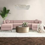 Zahra Fabric 3-Piece Sofa Set-Pink-Modern Upholstered Sofa Collection-Comfortable Fabric Seating with Plush Cushions-Includes Sofa, Loveseat, and Chair-Durable Frame Construction-Stylish Design for Living Room or Lounge