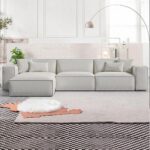 Nordic Modular Sofa-Beige-Scandinavian-Inspired Modular Upholstered Sofa-Minimalist Design with Clean Lines-Comfortable Plush Cushions-Customizable Configuration for Flexible Seating-Durable Frame Construction-Ideal for Modern Living Rooms and Contemporary Interiors