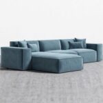 Nordic Modular Sofa-Blue-Scandinavian-Inspired Modular Upholstered Sofa-Minimalist Design with Clean Lines-Comfortable Plush Cushions-Customizable Configuration for Flexible Seating-Durable Frame Construction-Ideal for Modern Living Rooms and Contemporary Interiors