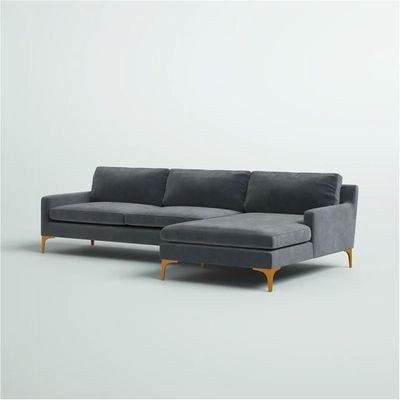 Taliah Sectional Sofa with Chaise in Dusty Blue - Image 4