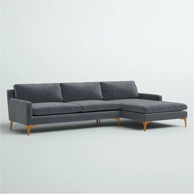 Taliah Sectional Sofa with Chaise in Dusty Blue - Image 5
