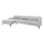 Taliah Sectional Sofa with Chaise in Light Grey