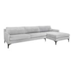 Taliah Sectional Sofa with Chaise in Light Grey